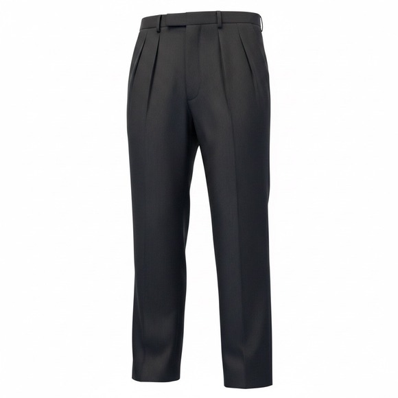 Burberry Other - Burberry Black Label Mens Pinstripe Pleated Dress Pants Black Charcoal 33x30 COA
